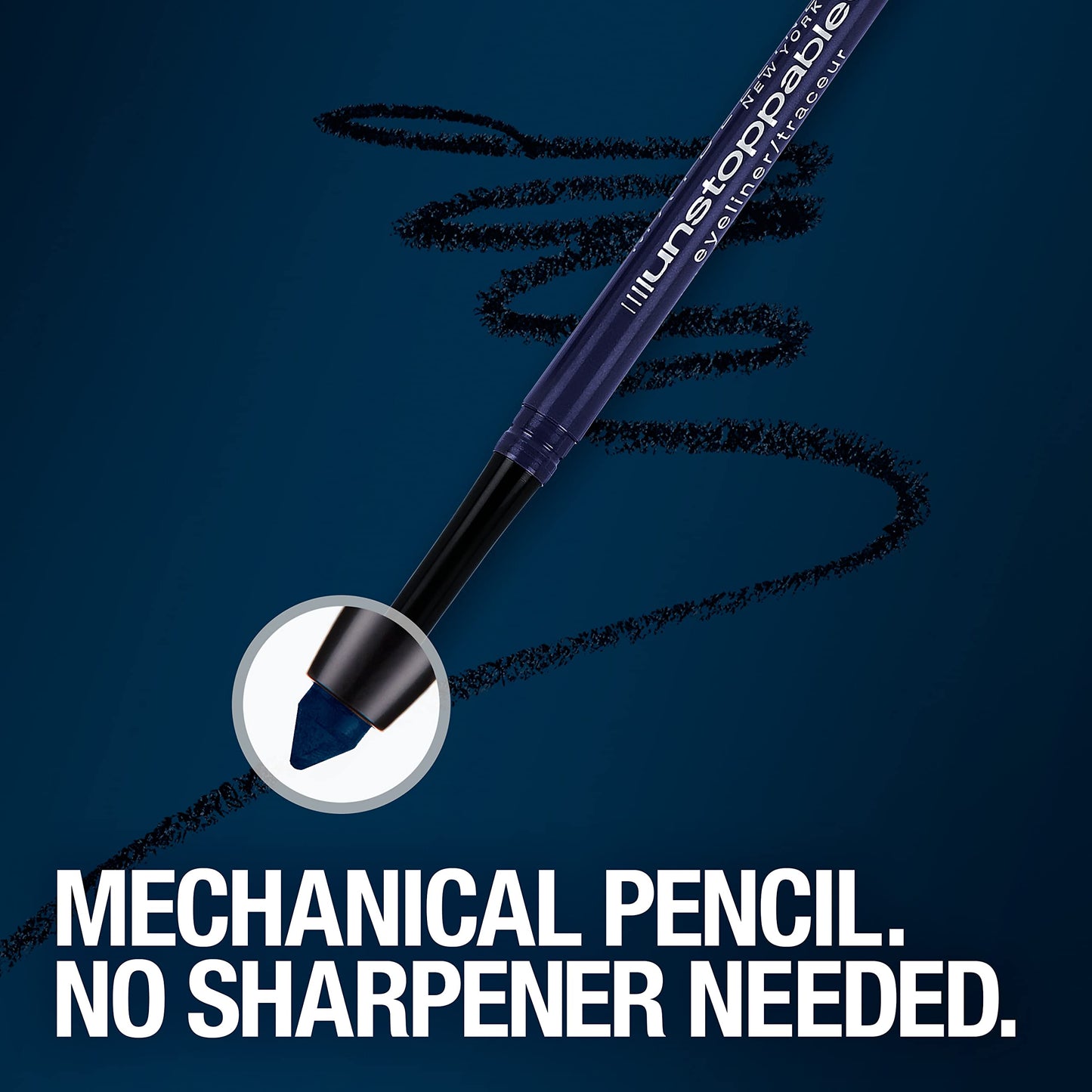 Maybelline Unstoppable Waterproof Mechanical Black Eyeliner, Onyx, 1 Count