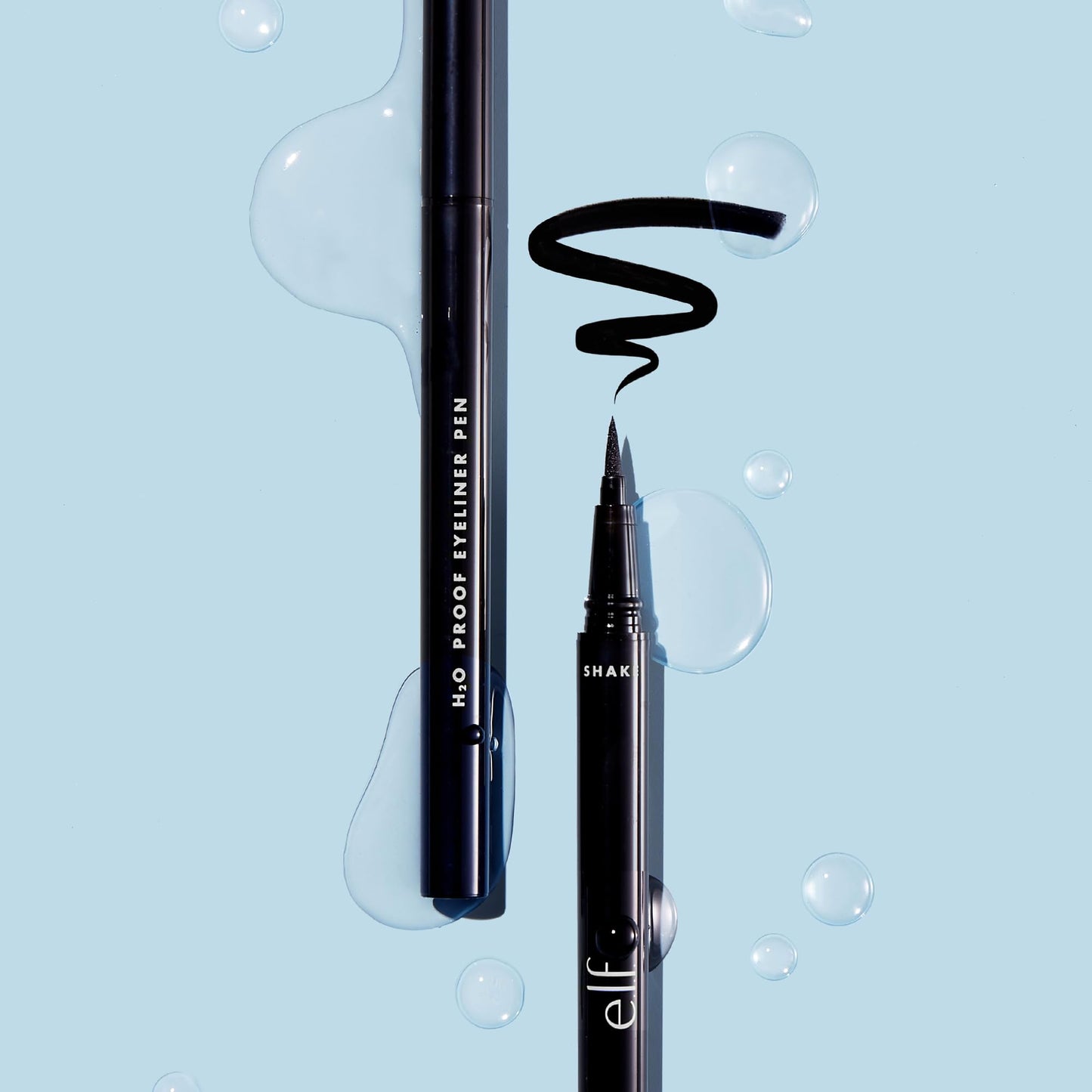 e.l.f. H2O Proof Eyeliner Pen, Felt Tip, Waterproof, Long-Lasting, High-Pigmented Liner For Bold Looks, Vegan & Cruelty-Free, Jet Black. 0.02 Fl Oz