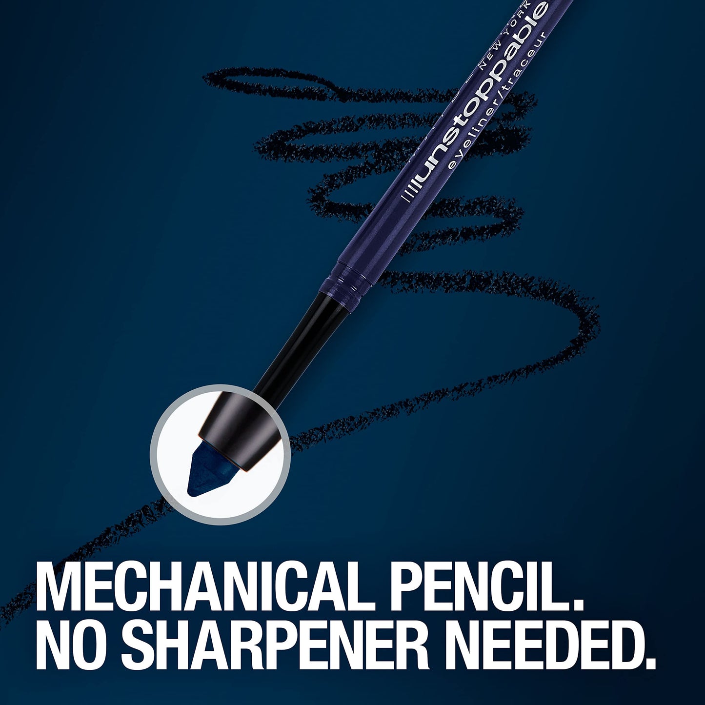 Maybelline Unstoppable Waterproof Mechanical Black Eyeliner, Onyx, 1 Count